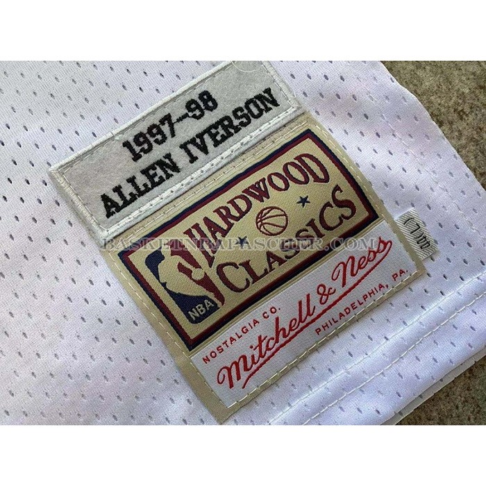 Maillot Philadelphia 76ers Allen Iverson NO 3 Mitchell & Ness 1997-98 Tattoo Blanc